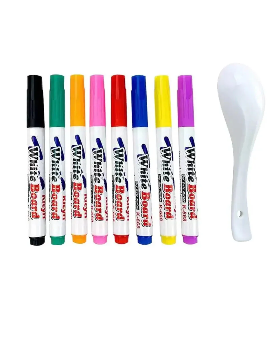Water Floating Pen Magical Ink Pens With Spoon Floating Color Water Painting Floating Chalk Art Graffiti Drawing Set For Kids - Image 8