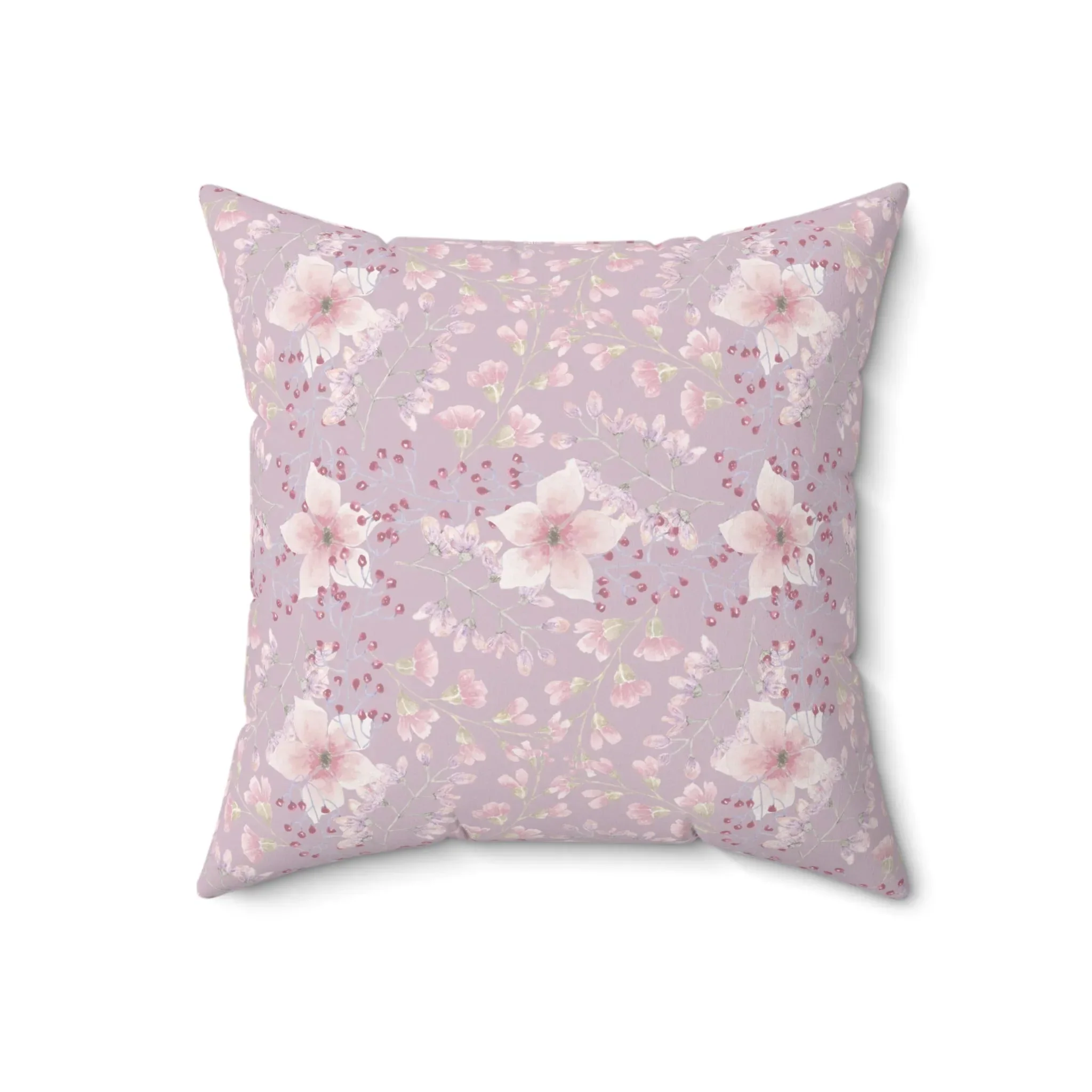 Watercolor Dinosaur Pillow, Brachiosaurus in Botanical Bouquet - Image 2