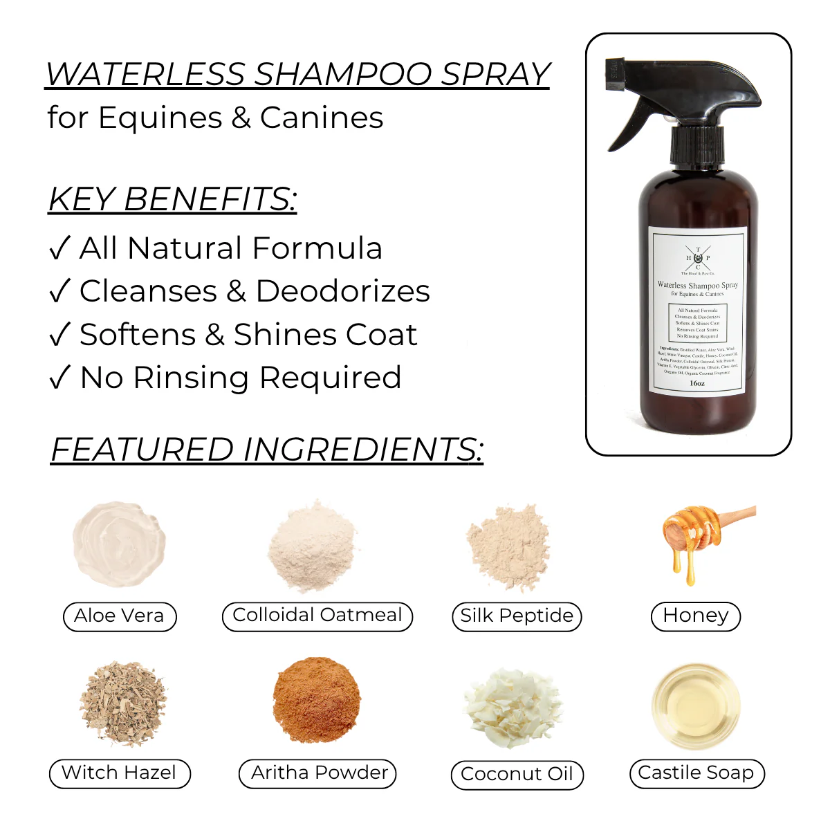 Waterless Shampoo Spray for Dogs & Horses - 16oz - Image 2