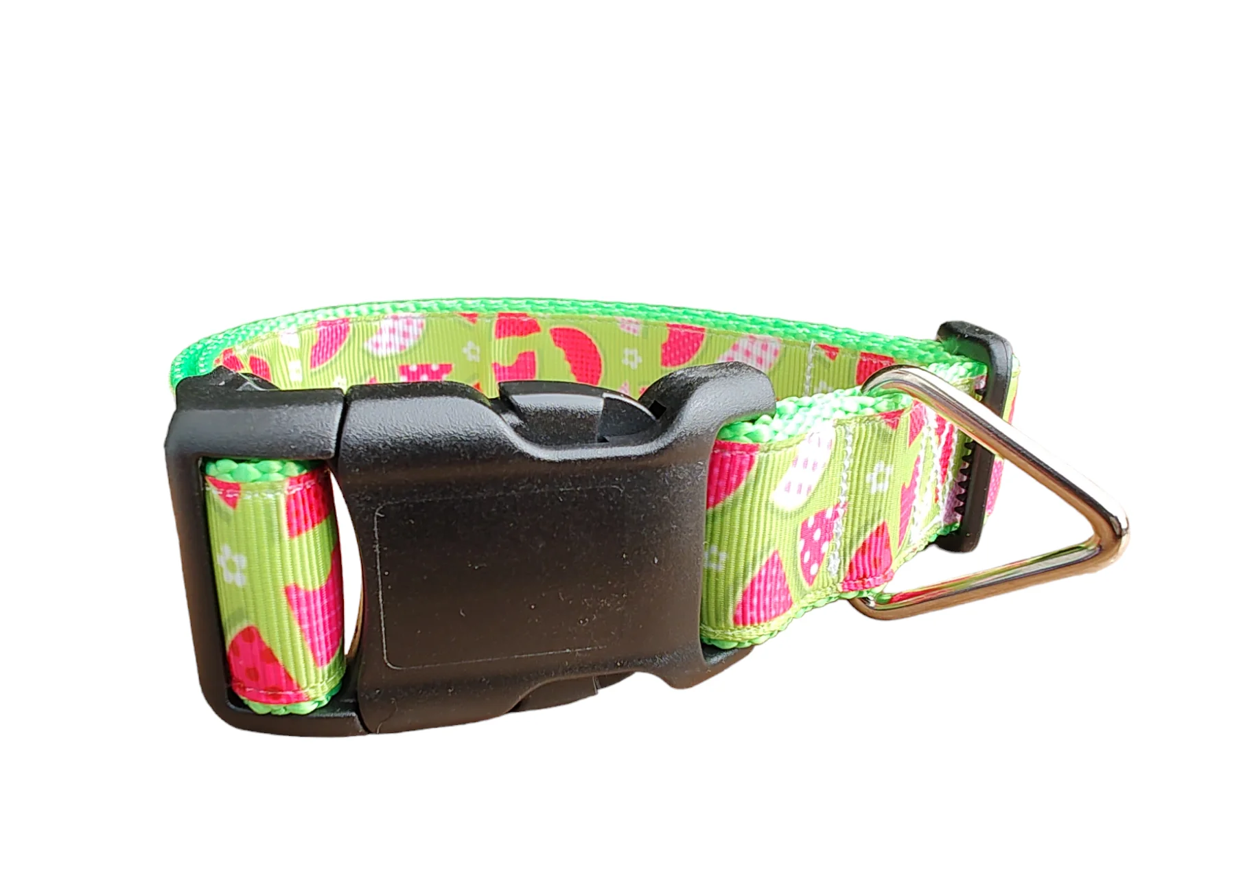 Watermelon Picnic Hot Pink Nylon Dog Collar MD, LG, XL, Leash - Image 5