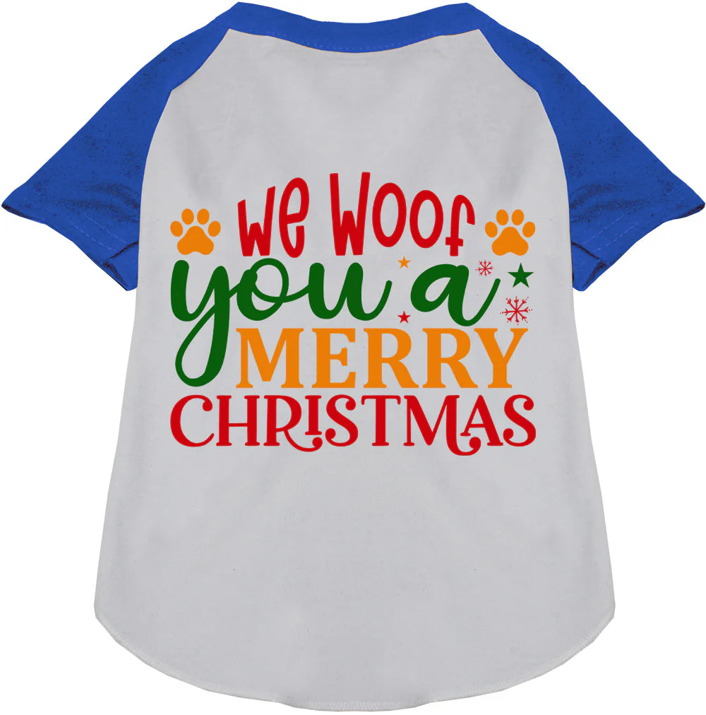 We Woof You a Merry Christmas Pet Raglan Shirt - Image 4
