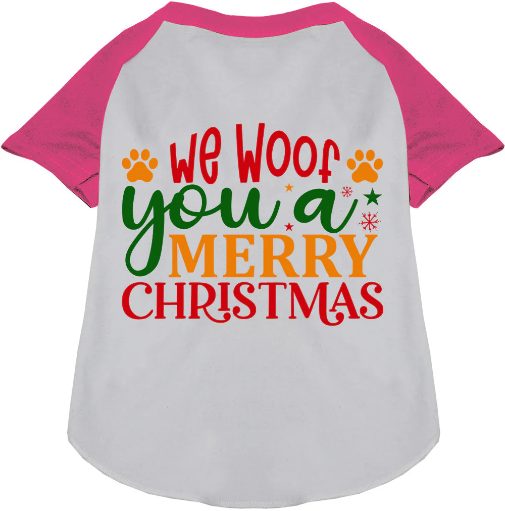 We Woof You a Merry Christmas Pet Raglan Shirt - Image 5