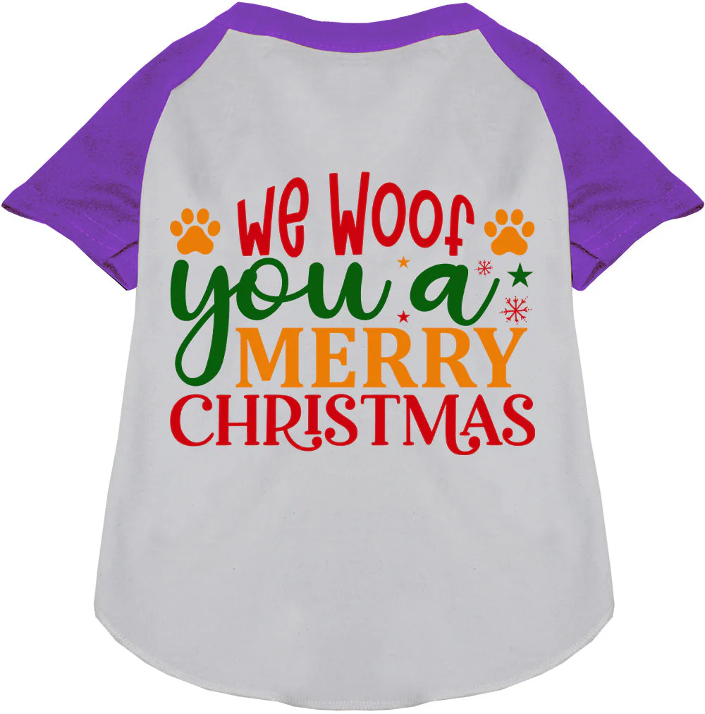 We Woof You a Merry Christmas Pet Raglan Shirt - Image 7