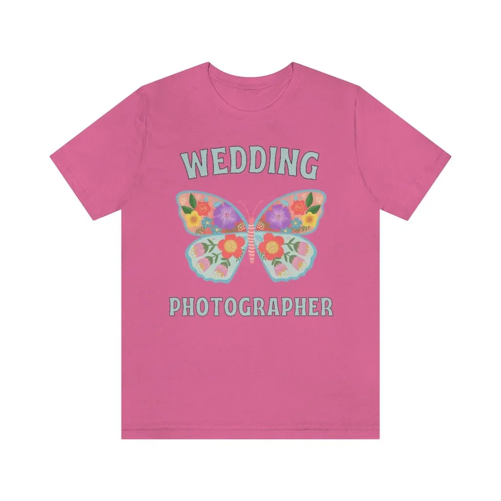 Wedding Photographer Tee Shirt: Retro Butterfly - Image 5