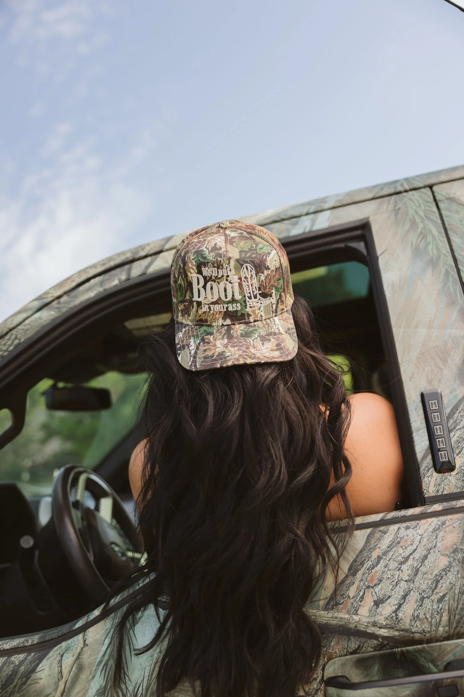 We'll Put A Boot in your Ass - Camo Trucker Hat - Image 6