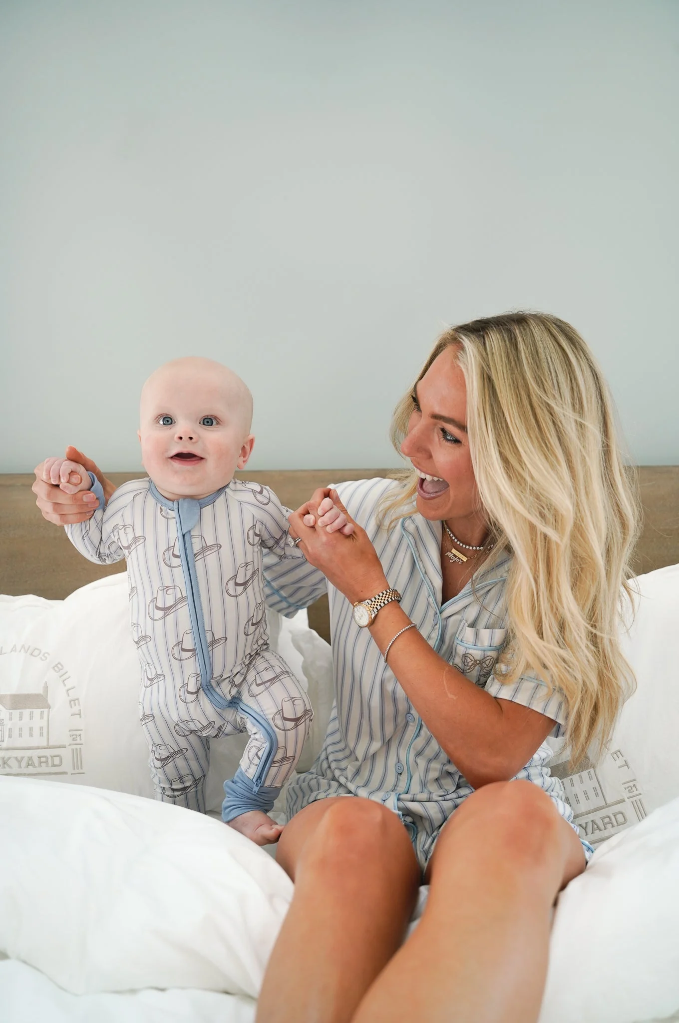 Western Blues Striped - Short Pajama Set - Image 4