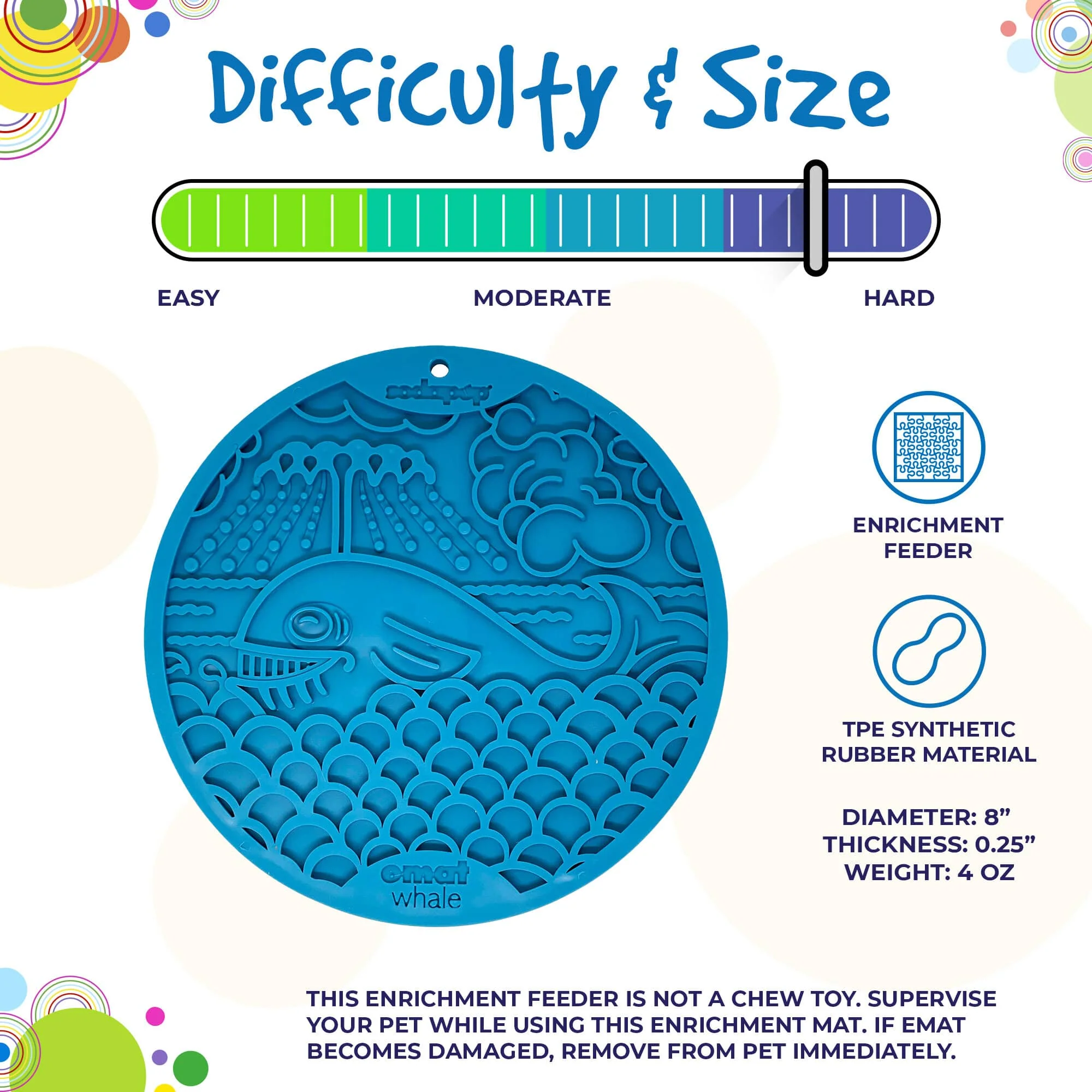 Whale eMat - Enrichment Lick Mat for Dogs and Cats - with Suction Cups | Whale Design | USA Made - Image 4