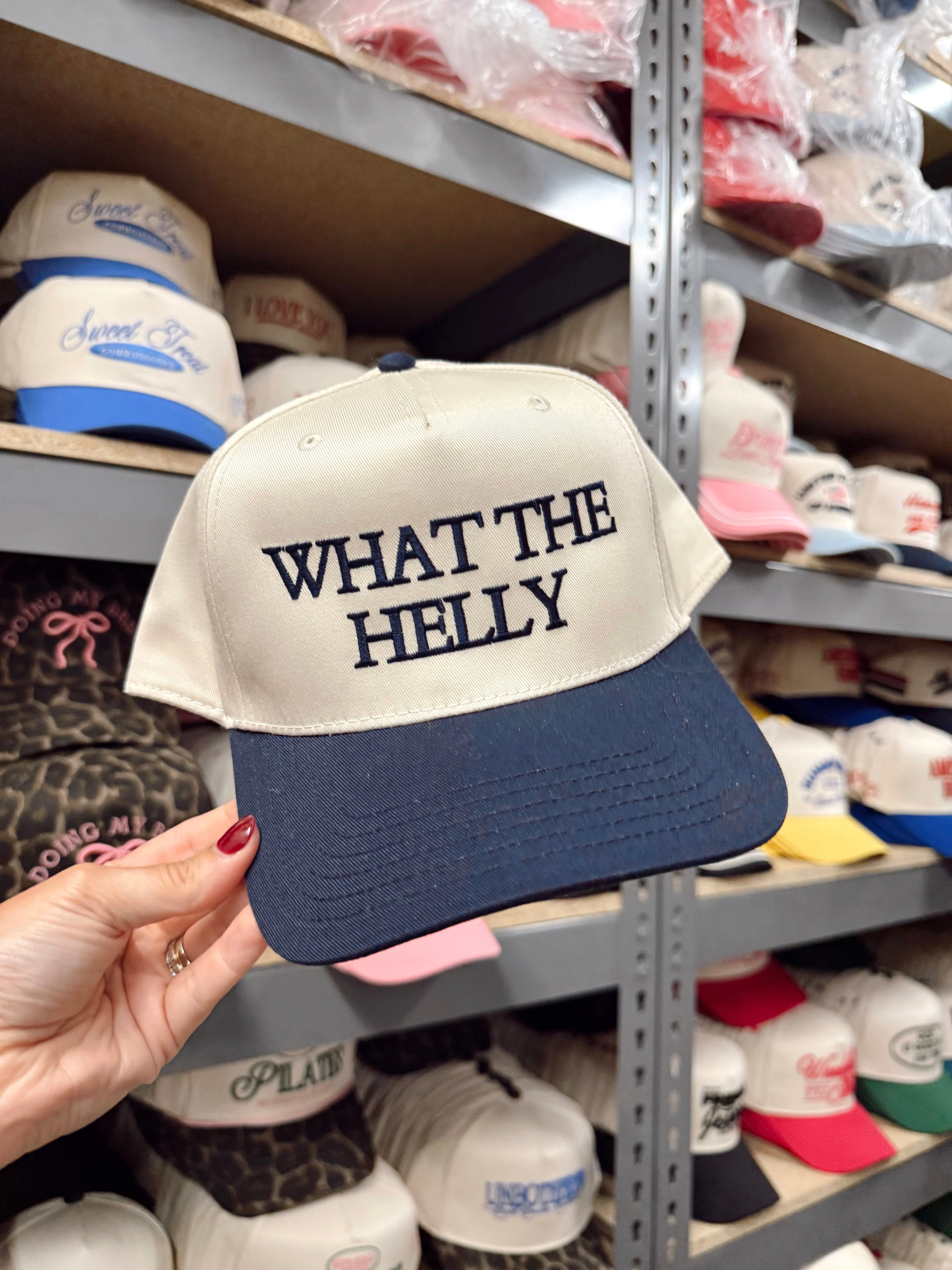 What the Helly - Navy Vintage Trucker Hat - Image 3
