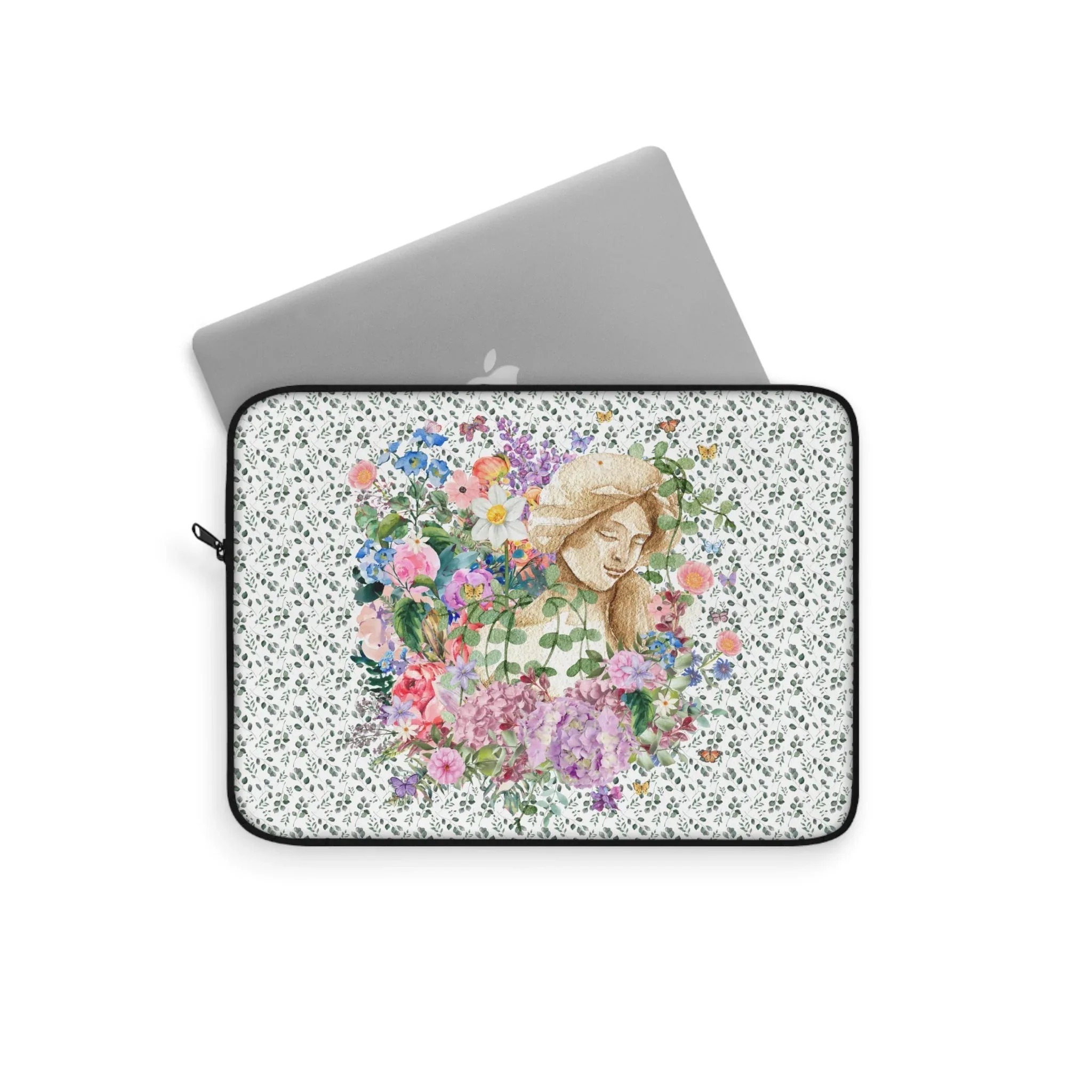 Whimsigoth Laptop Sleeve with Floral Art History Aesthetic - Image 2
