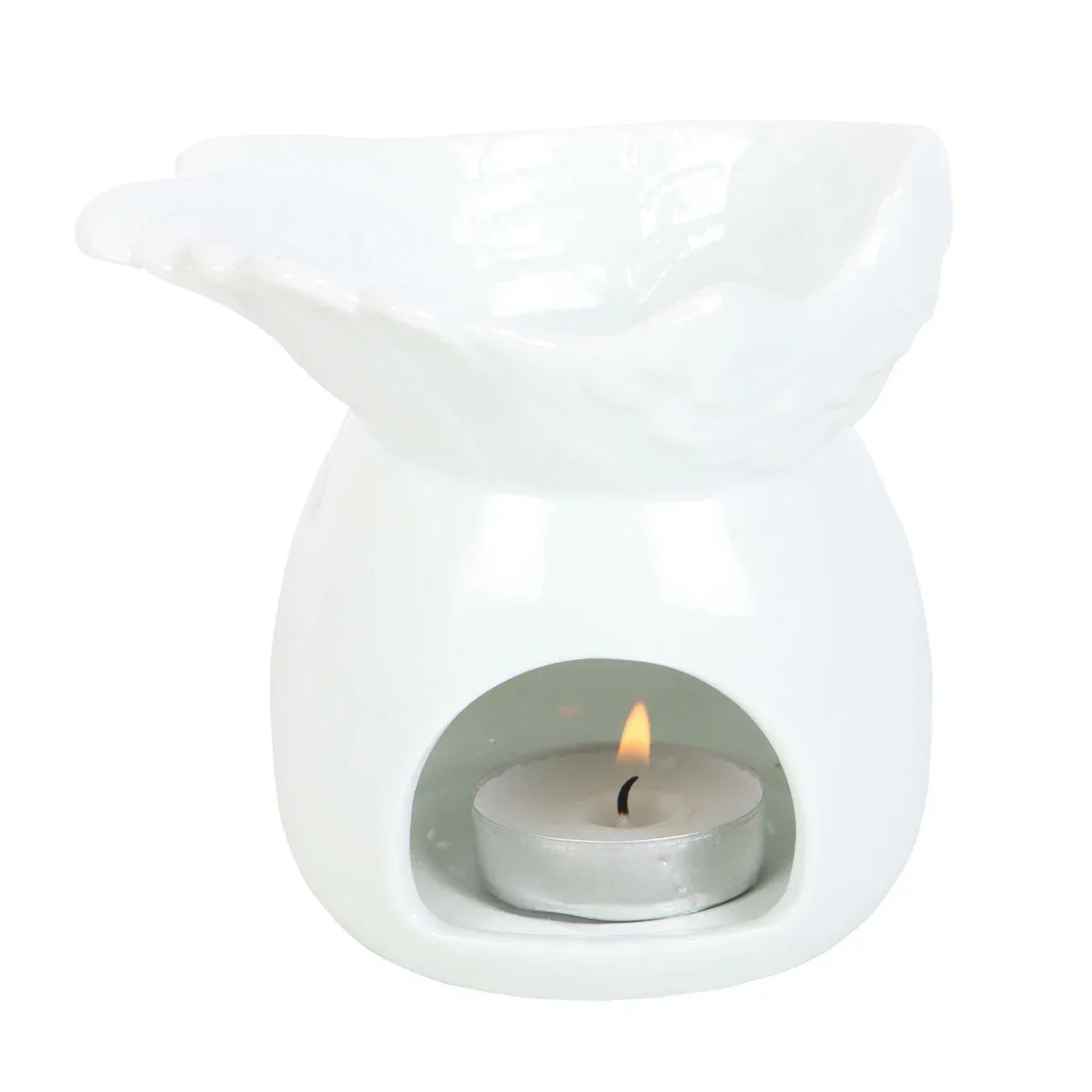 White Angel Wing Dish Oil Burner - Image 3