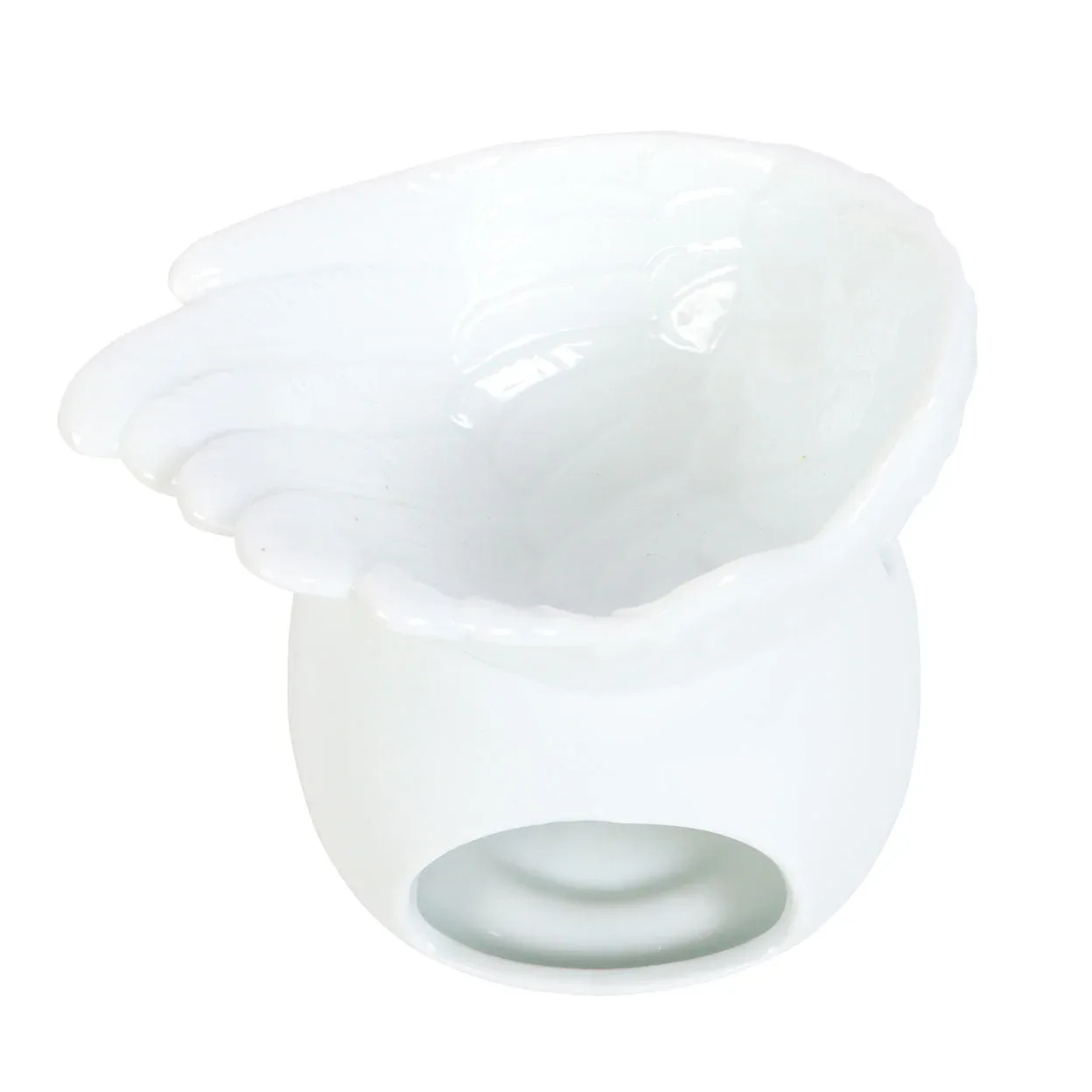 White Angel Wing Dish Oil Burner - Image 4