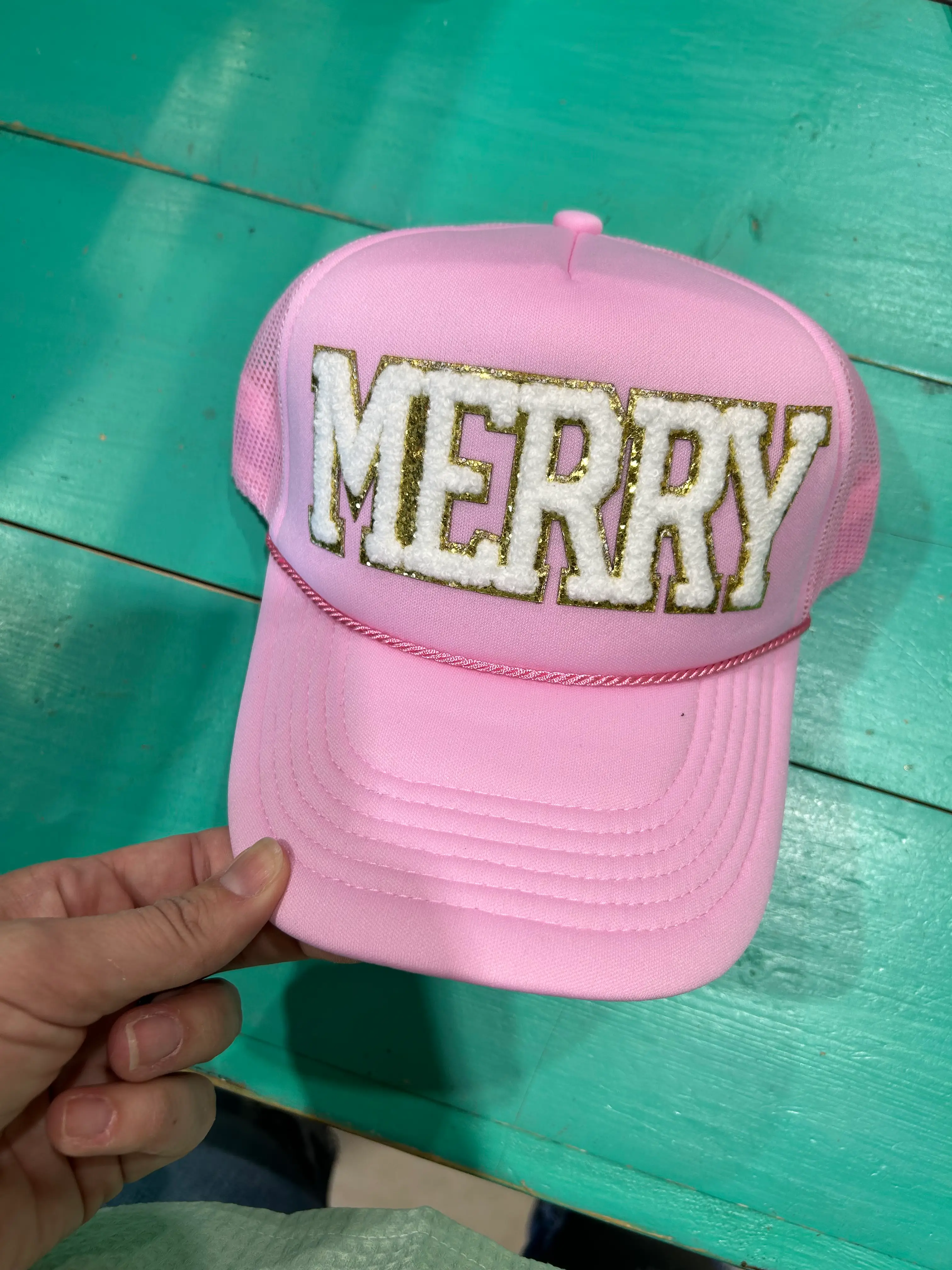 White Chenille Merry Trucker - Image 4