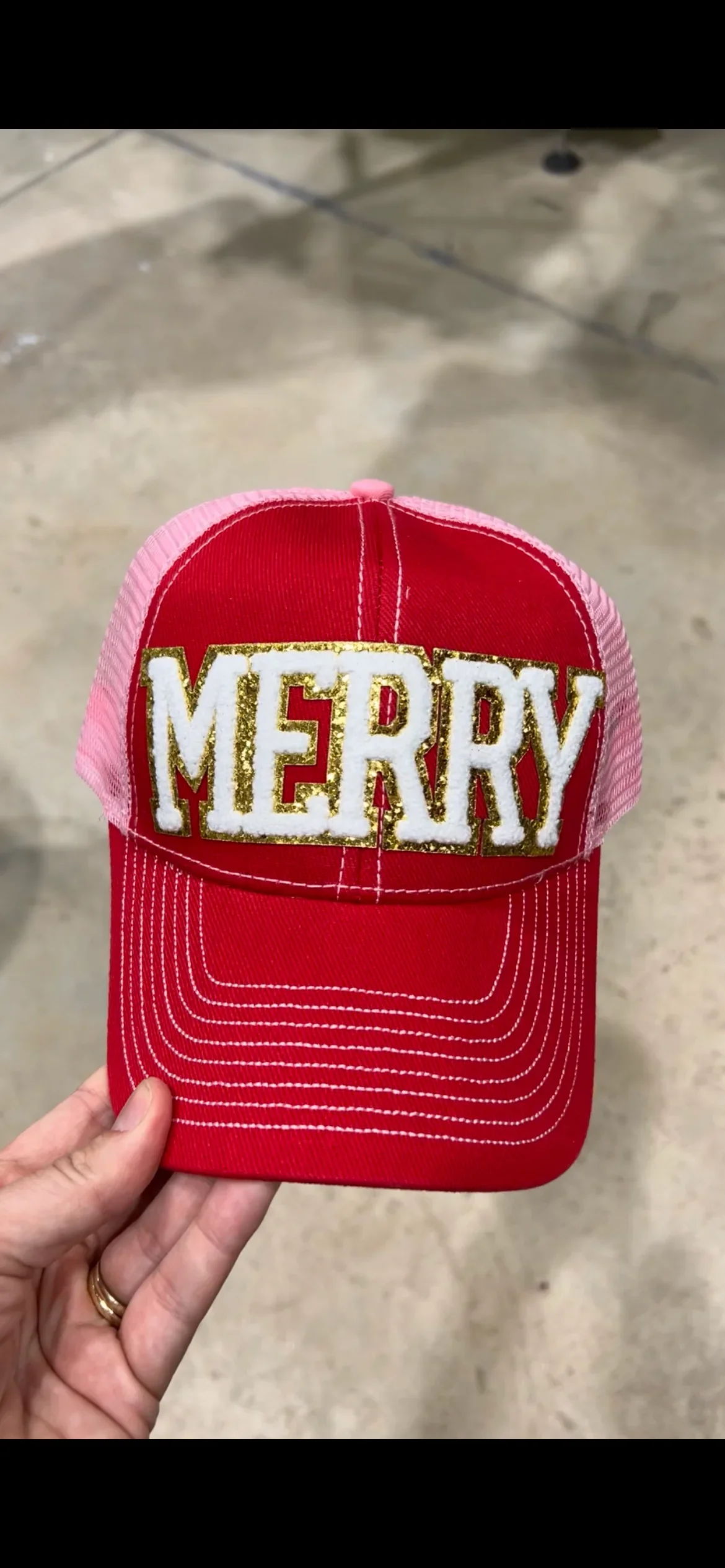 White Chenille Merry Trucker - Image 8