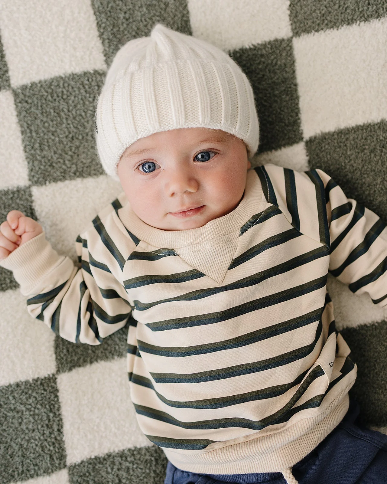 White Chunky Knit Beanie - Image 2