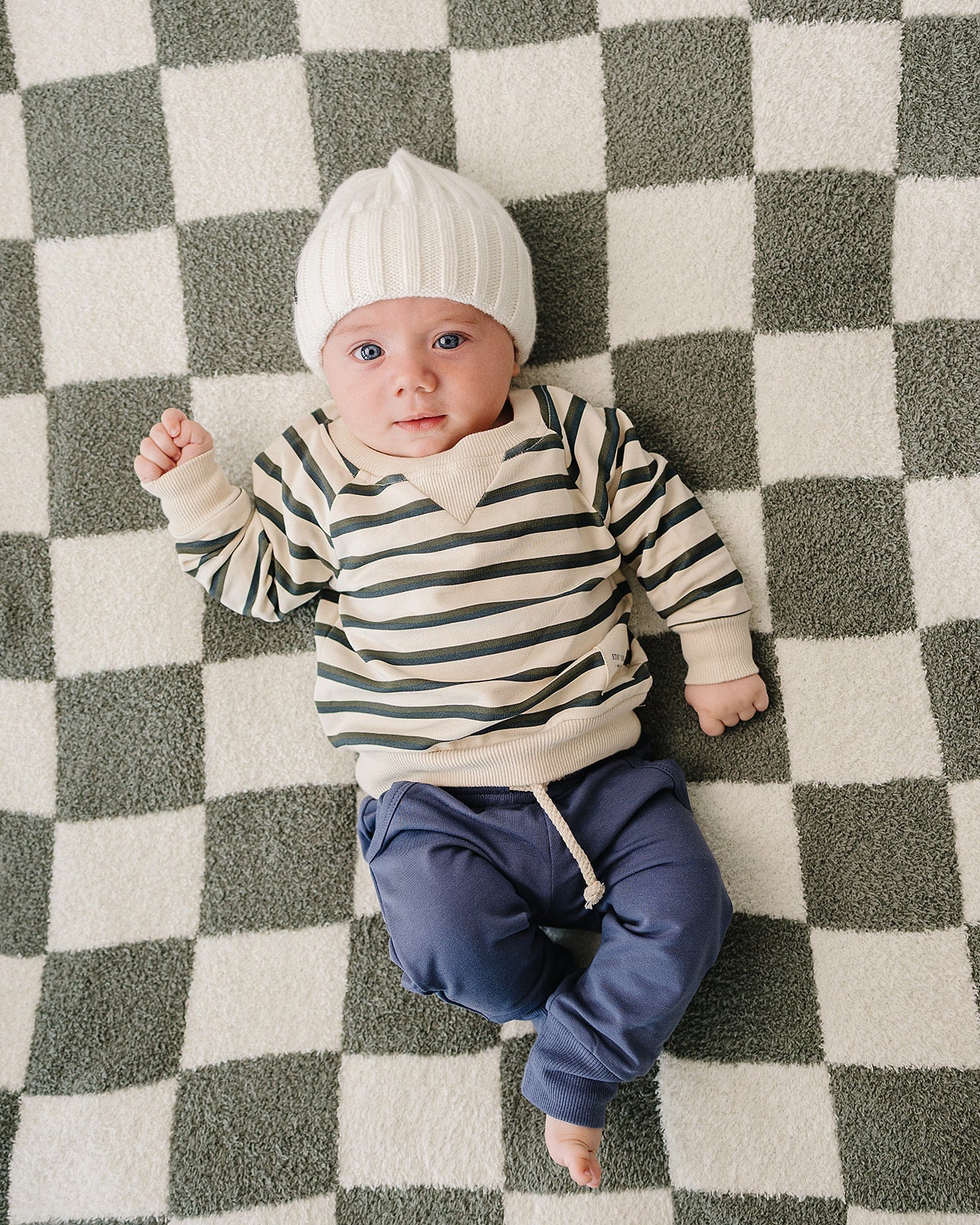 White Chunky Knit Beanie - Image 3