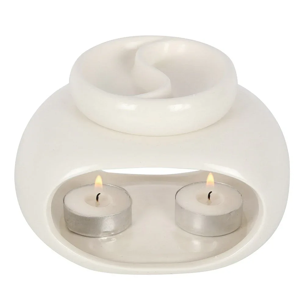 White Double Oil Burner and Wax Warmer - Image 3