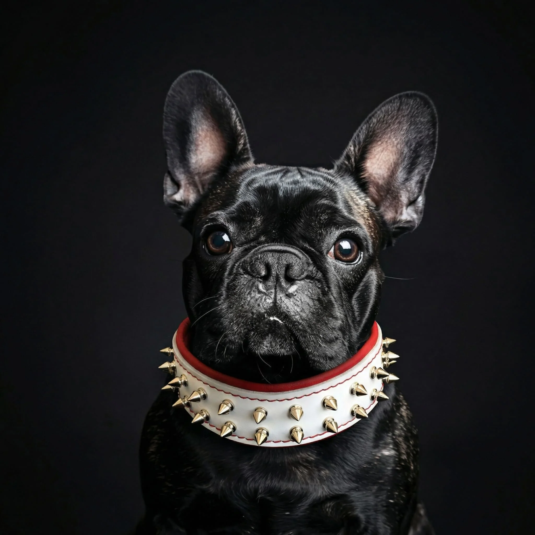 White "Frenchie" dog collar - Image 2