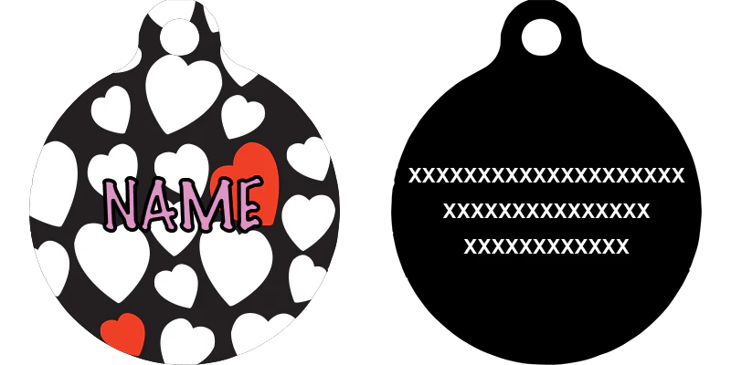 White Hearts HD Dog ID Tag - Image 2