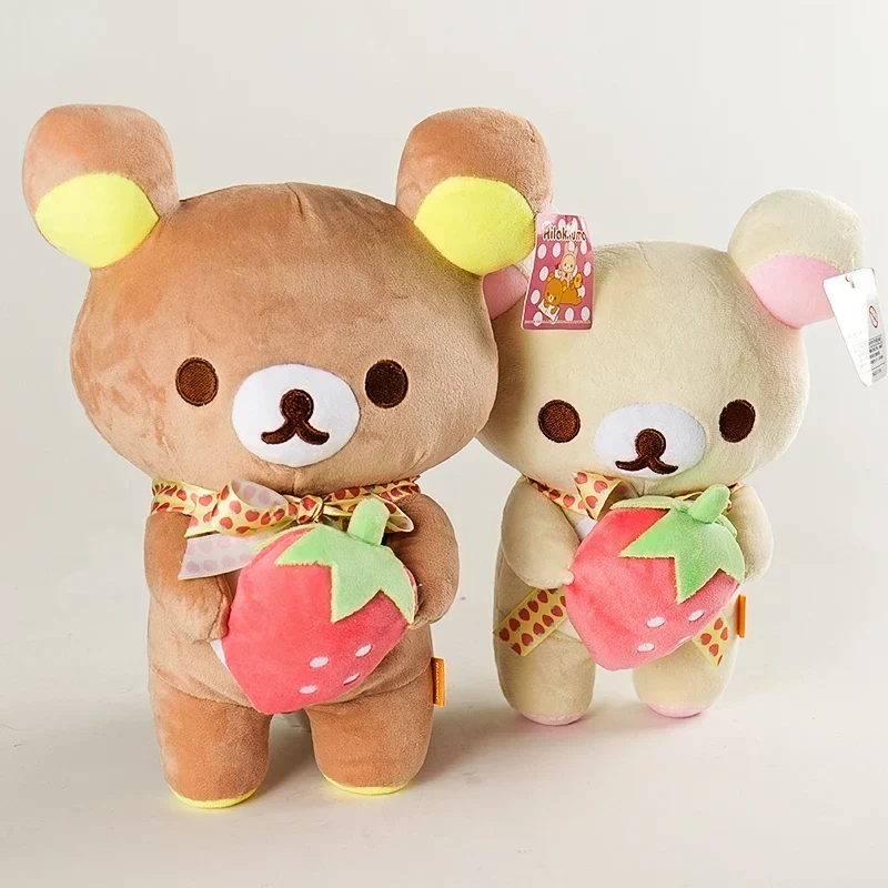 White Rilakkuma Plush Cute Animal Strawberry Cute Bear Stuffed Doll Kuma Plushies Kawaii Room Deocr Toys Xmas Gift for Kids - Image 2