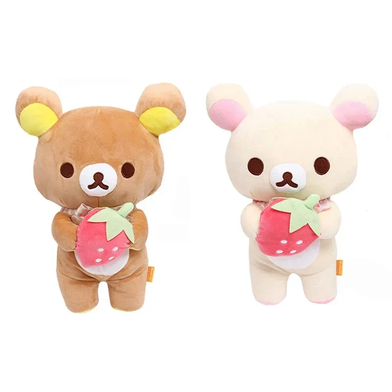 White Rilakkuma Plush Cute Animal Strawberry Cute Bear Stuffed Doll Kuma Plushies Kawaii Room Deocr Toys Xmas Gift for Kids - Image 5