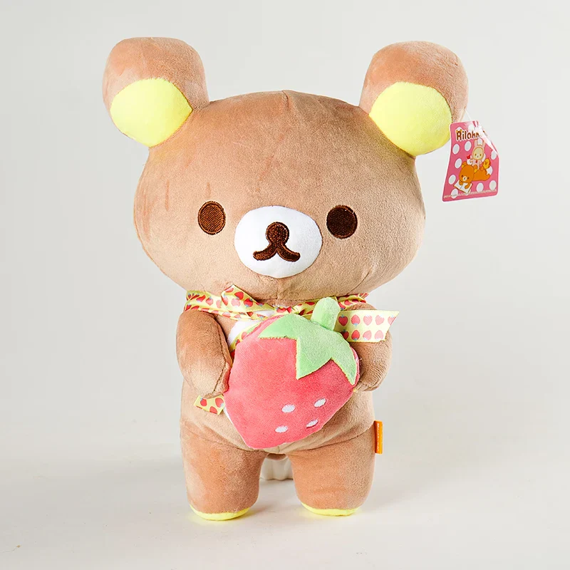 White Rilakkuma Plush Cute Animal Strawberry Cute Bear Stuffed Doll Kuma Plushies Kawaii Room Deocr Toys Xmas Gift for Kids - Image 6