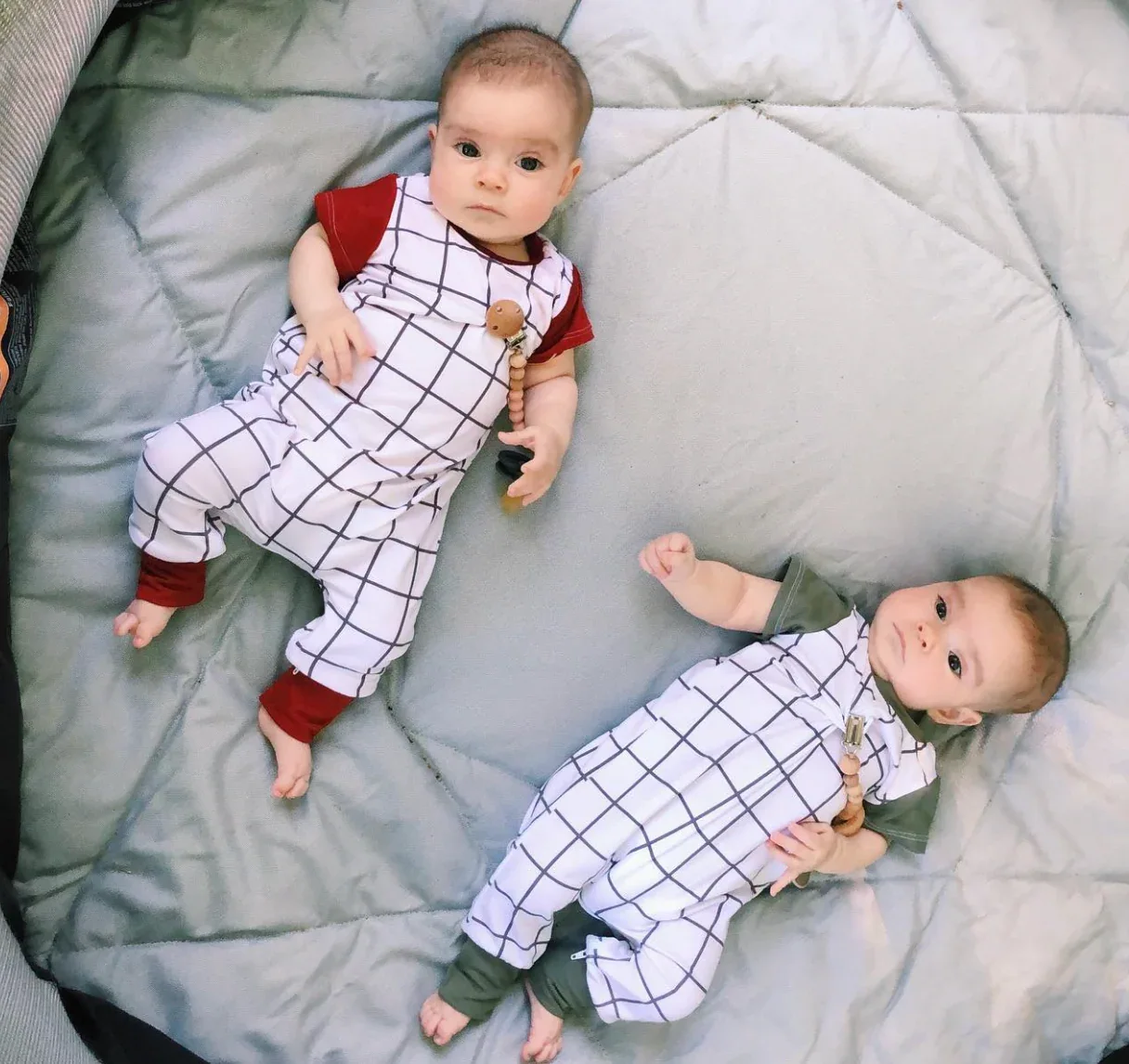 White Squares Zip Romper - Image 2
