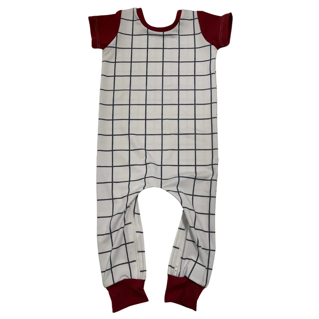 White Squares Zip Romper - Image 3