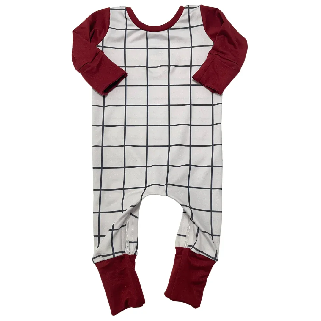 White Squares Zip Romper - Image 5