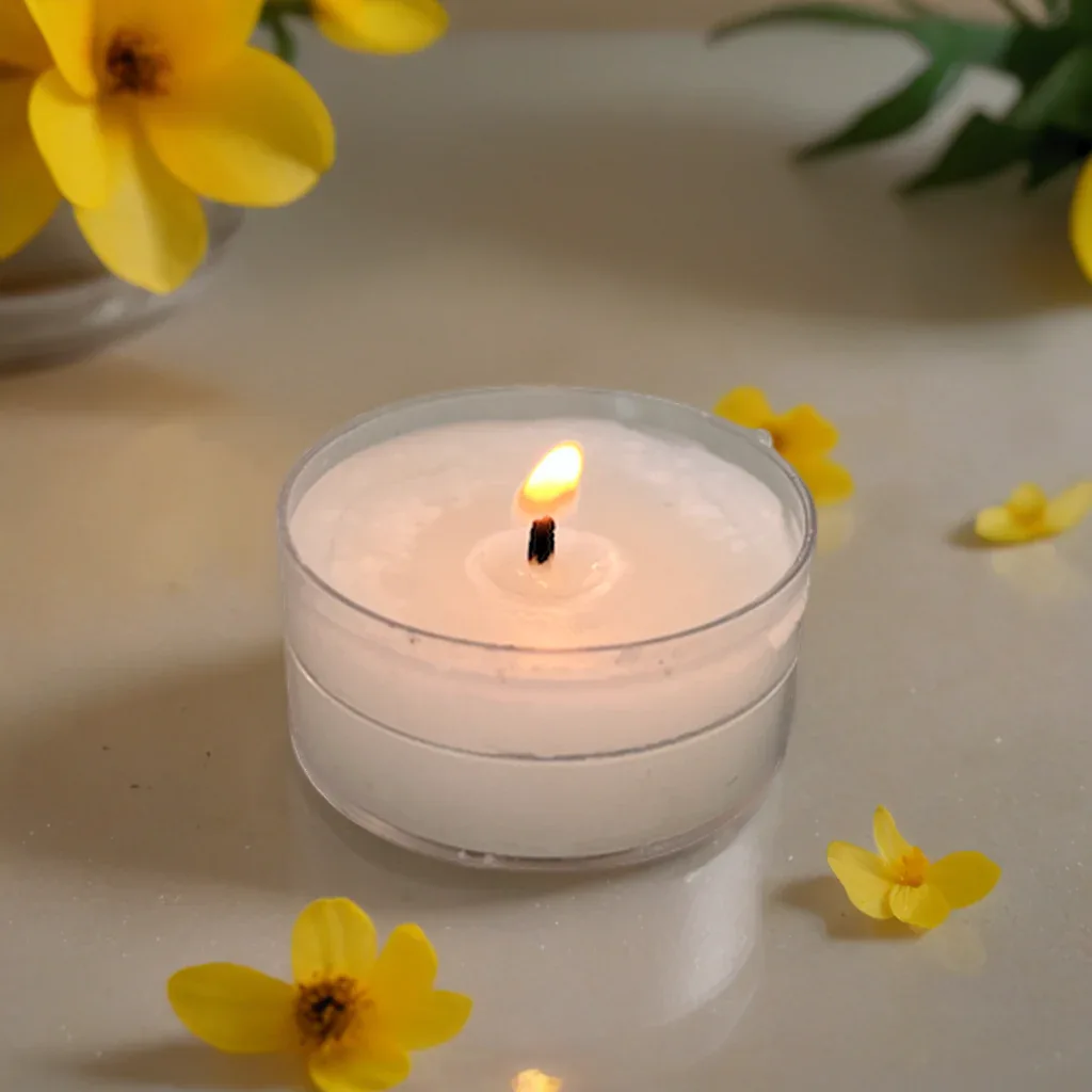 White Tealight Beeswax Candles - Image 2