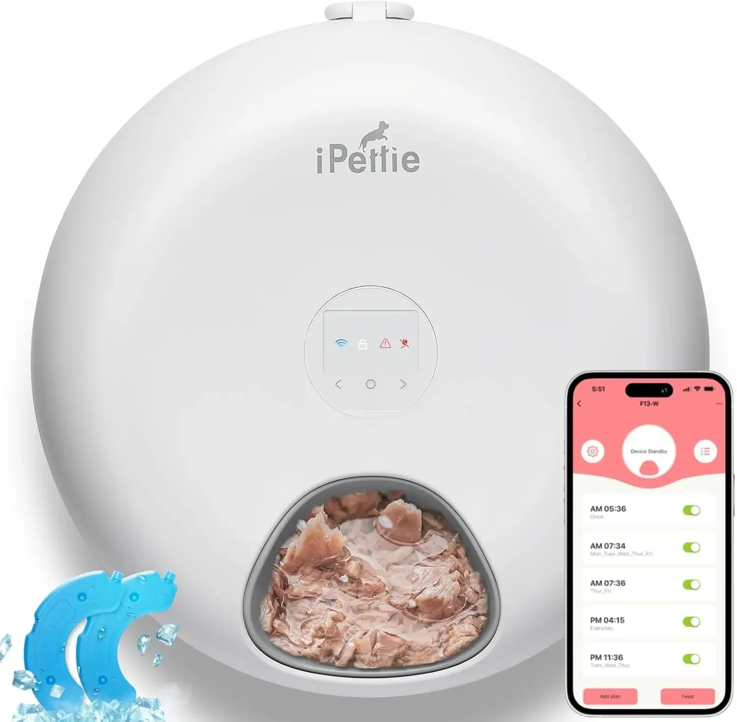 WiFi 6 Smart Cat & Small Dog Feeder with App Control, Wet & Dry Food, Ice Packs - Image 2