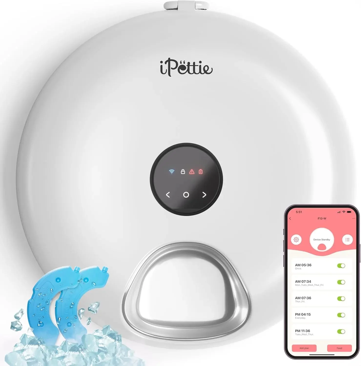 WiFi 6 Smart Cat & Small Dog Feeder with App Control, Wet & Dry Food, Ice Packs - Image 3