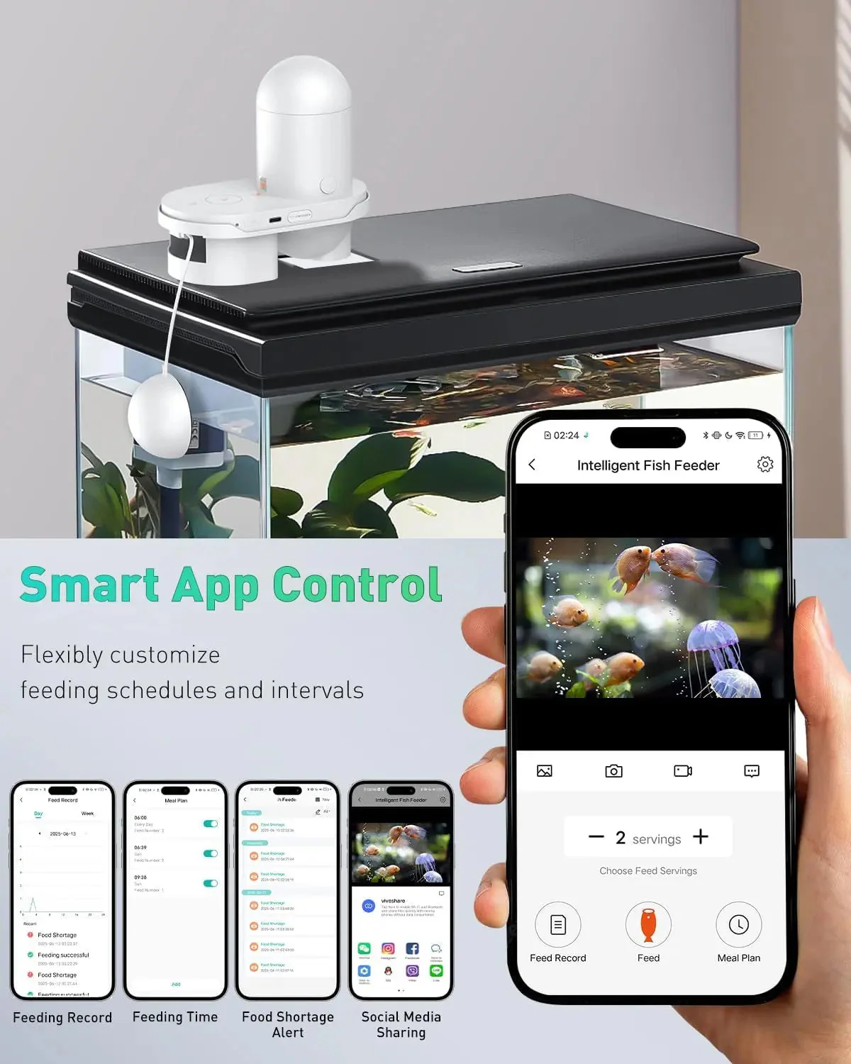 WiFi Automatic Fish Feeder with Camera App Control Moisture Proof 230ML - Image 5