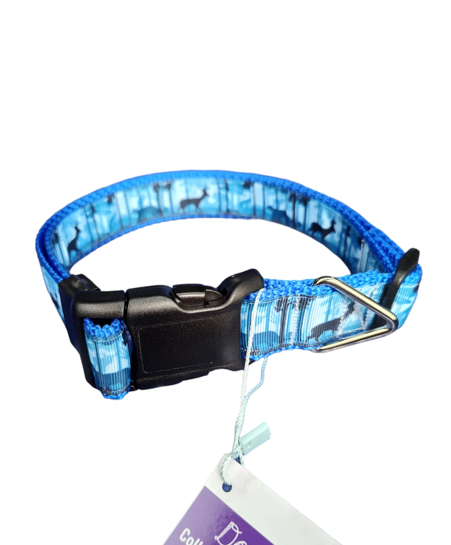 Wild Blue Forest Nylon Dog Collar MD, LG, XL, Leash - Image 2