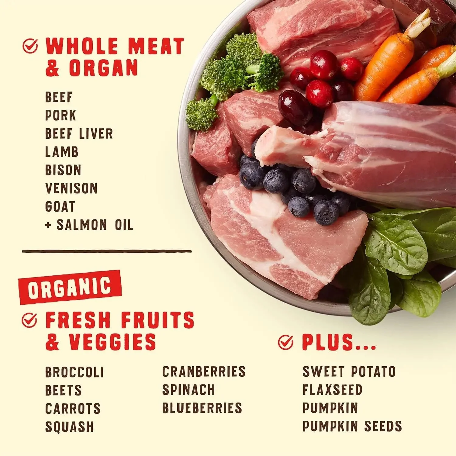 Wild Red Dry Dog Food Raw Coated High Protein Grain & Legume Free Red Meat Recipe, 1 Lb. Bag - Image 3