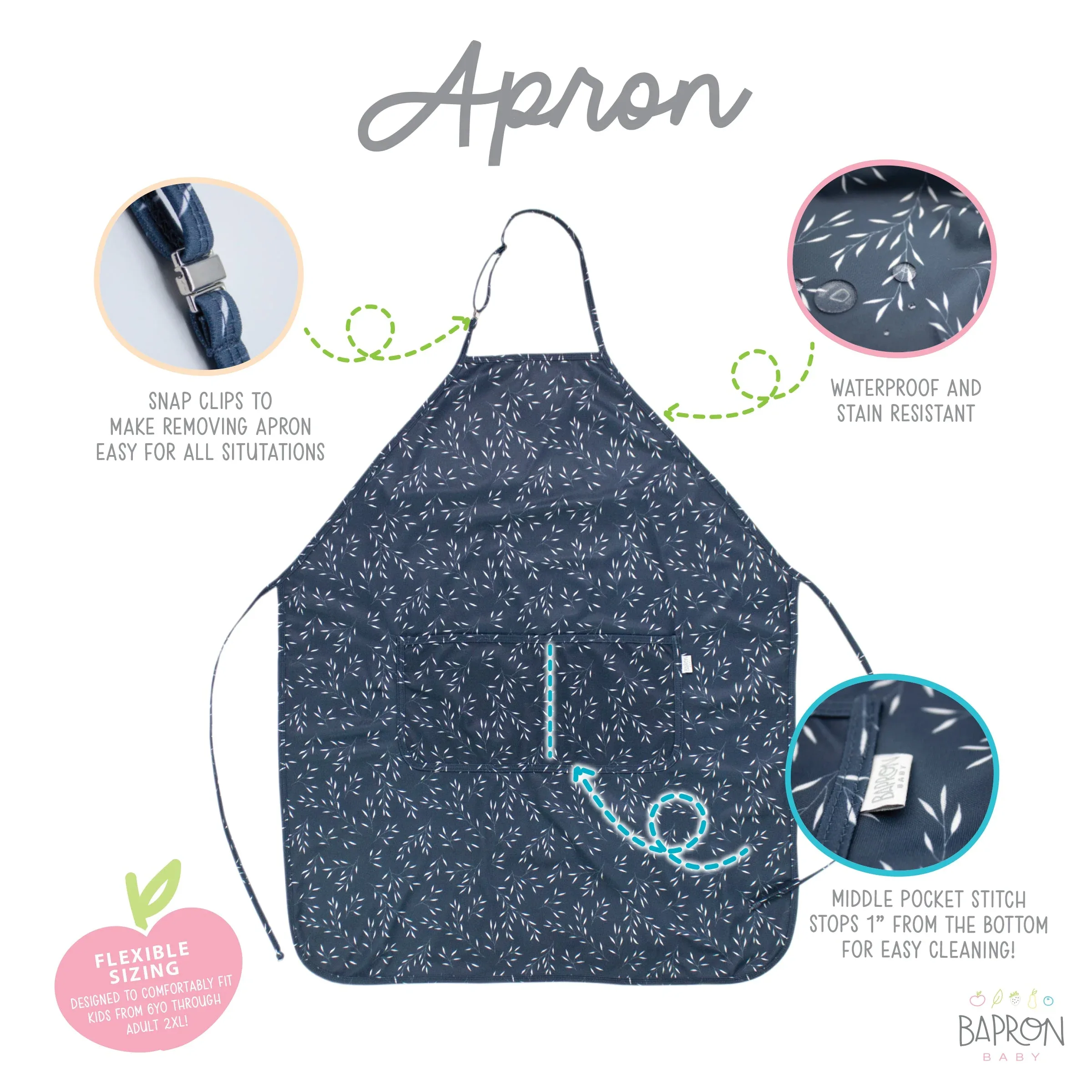 Willow Apron - fits sizes youth small through adult 2XL - Image 2