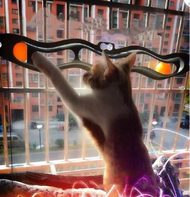 Windowsill Track Ball Cat Toy - Image 2