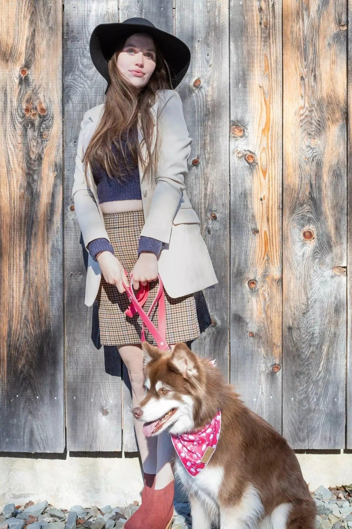 Wine Plaid Dog Bandana - Image 3