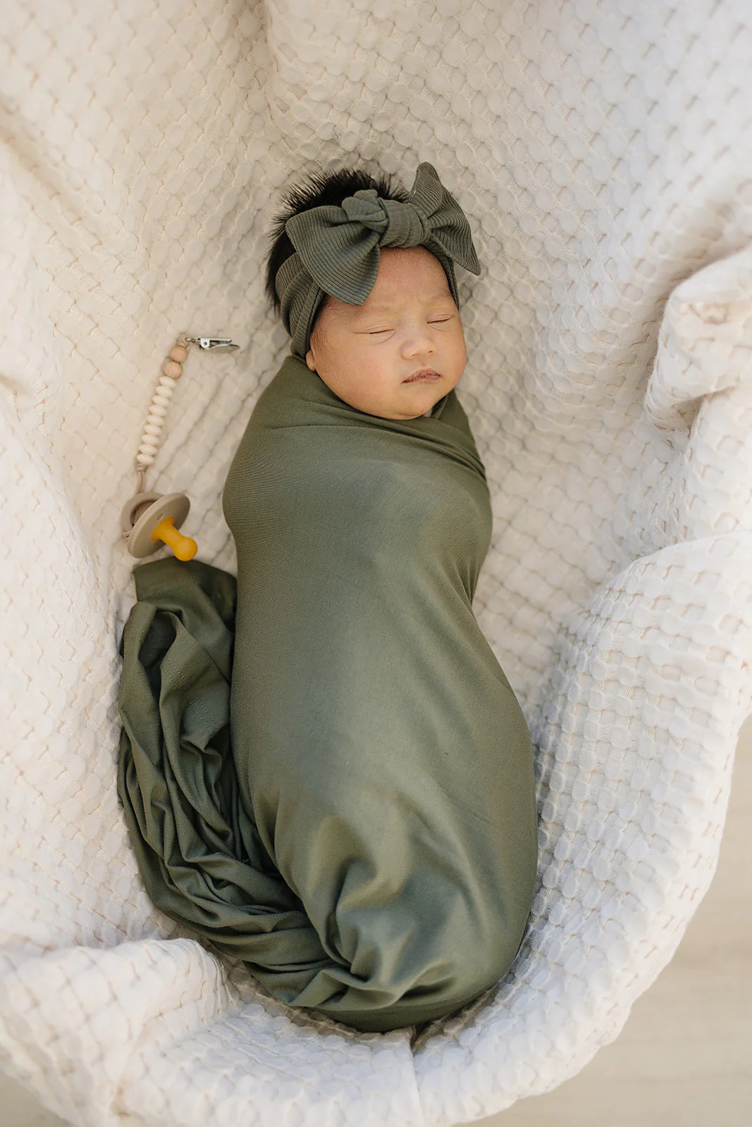 Winter Green Organic Cotton Ribbed Head Wrap - Image 2