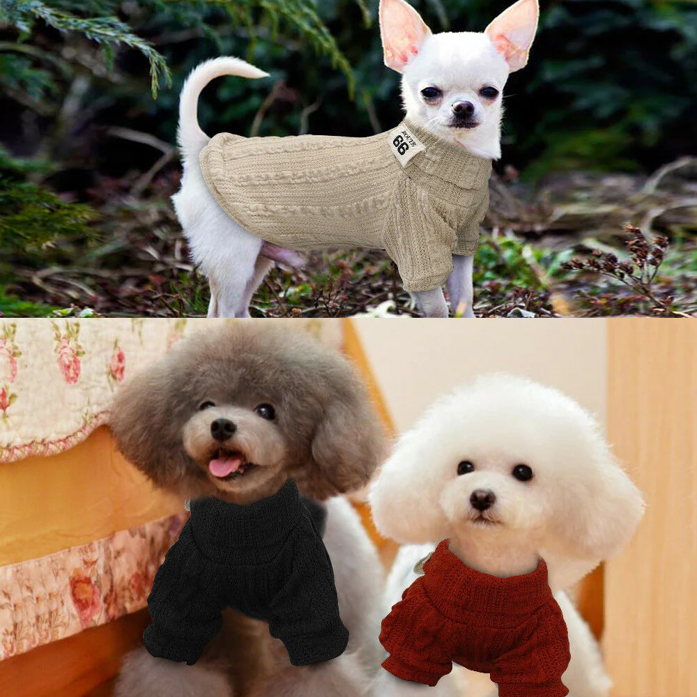 Winter Warm Knitted Turtleneck Sweater for Small Dogs or Cats - Image 10