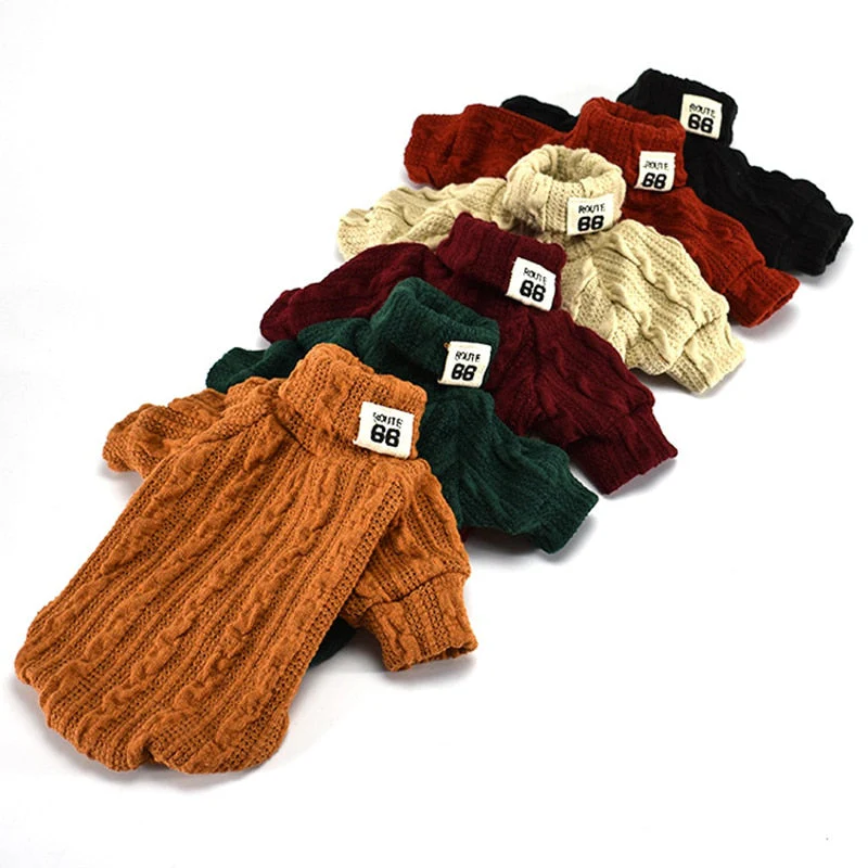 Winter Warm Knitted Turtleneck Sweater for Small Dogs or Cats - Image 3