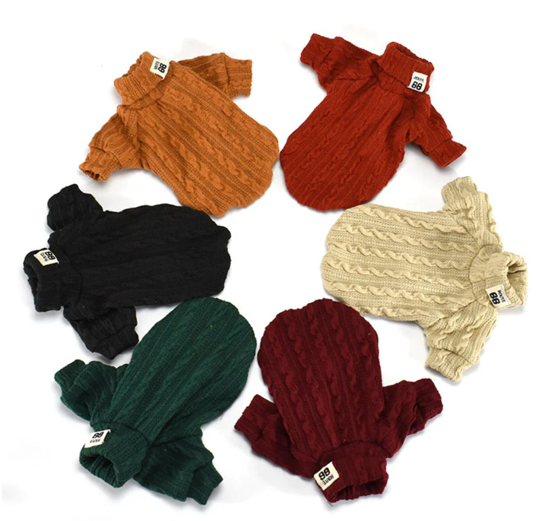 Winter Warm Knitted Turtleneck Sweater for Small Dogs or Cats - Image 4