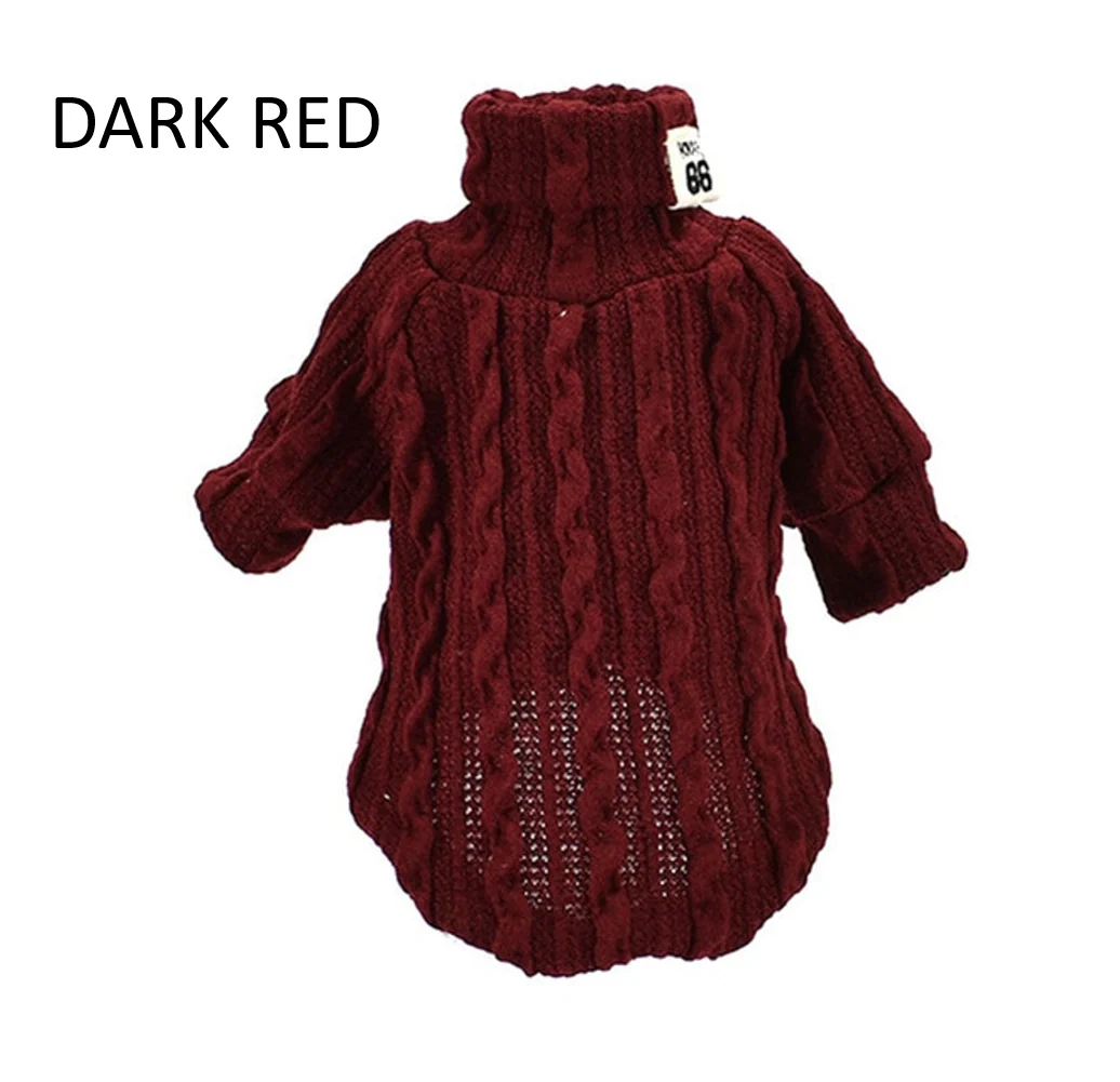 Winter Warm Knitted Turtleneck Sweater for Small Dogs or Cats - Image 9