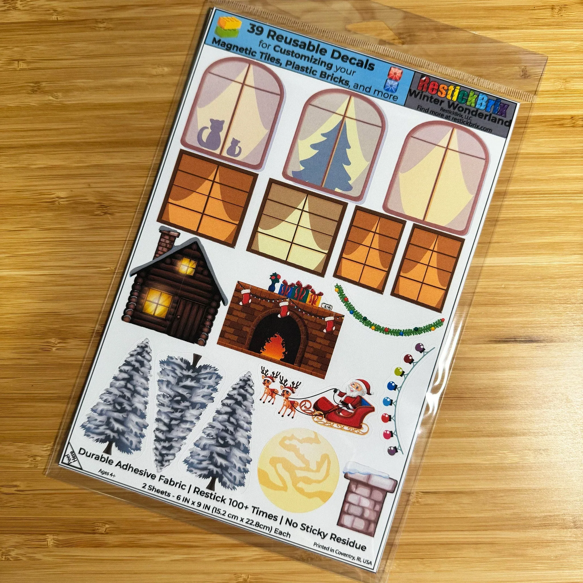 Winter Wonderland: Reusable Decals for Customizing Magnetic Tiles, Plastic Bricks, and more - Image 2
