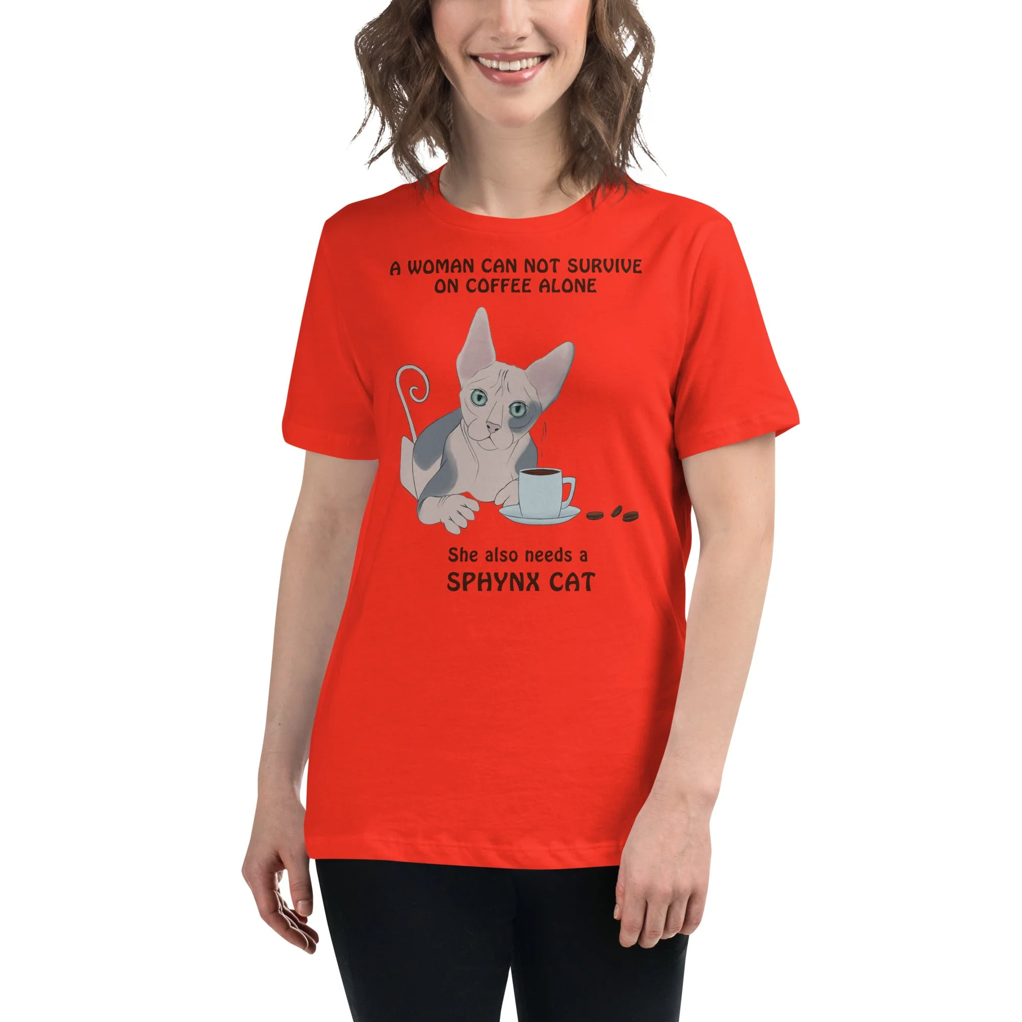 "WOMAN CANT SURVIVE ON COFFEE ALONE" TEE - Image 2