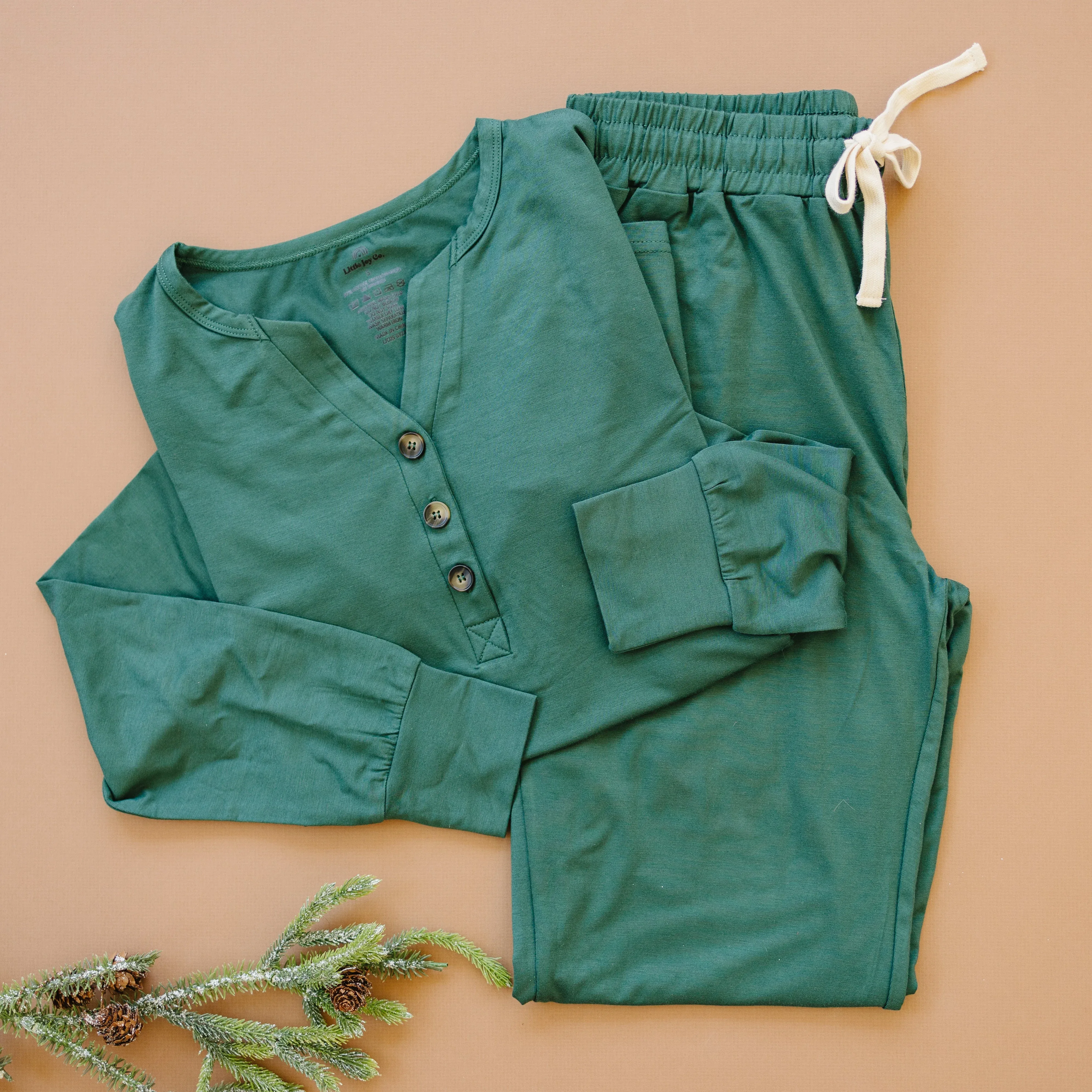 Women's Green Emerald Bamboo Christmas Pajamas - Image 13