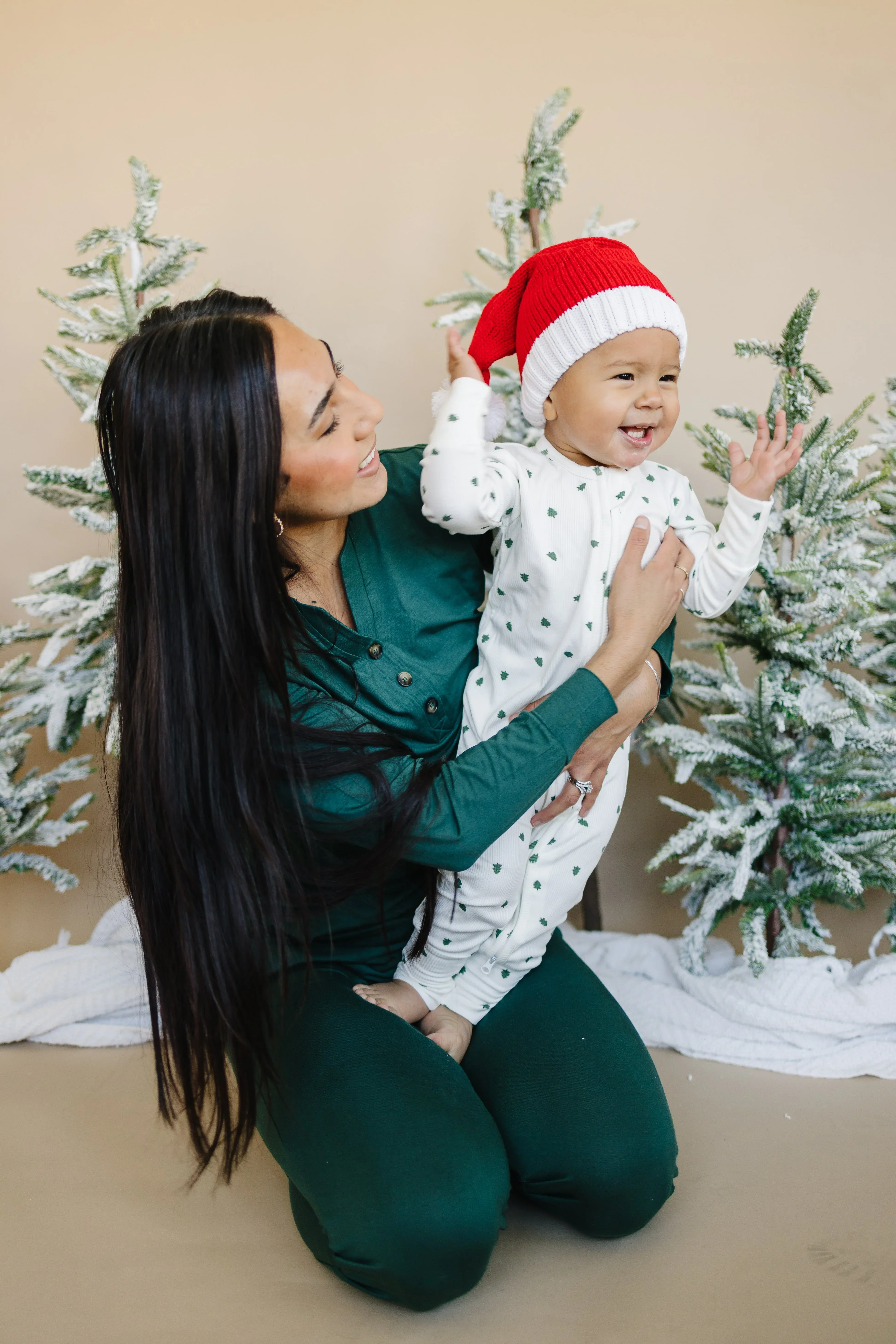 Women's Green Emerald Bamboo Christmas Pajamas - Image 6