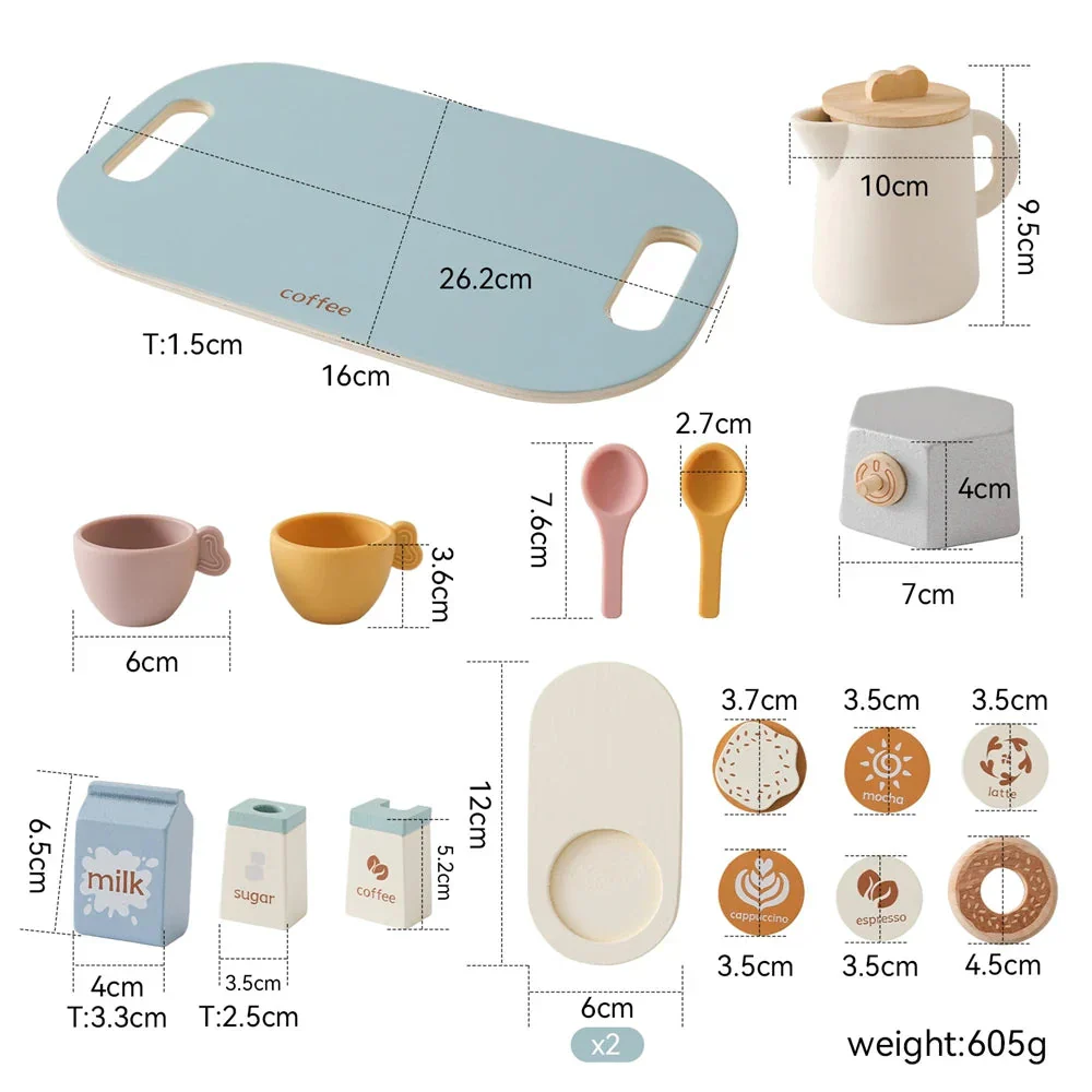 Wooden Children Montessori Toy Teapot Teacup Simulation Kitchen Utensil  BPA Free Silicone Kid Education Pretend Play Toy Gift - Image 12
