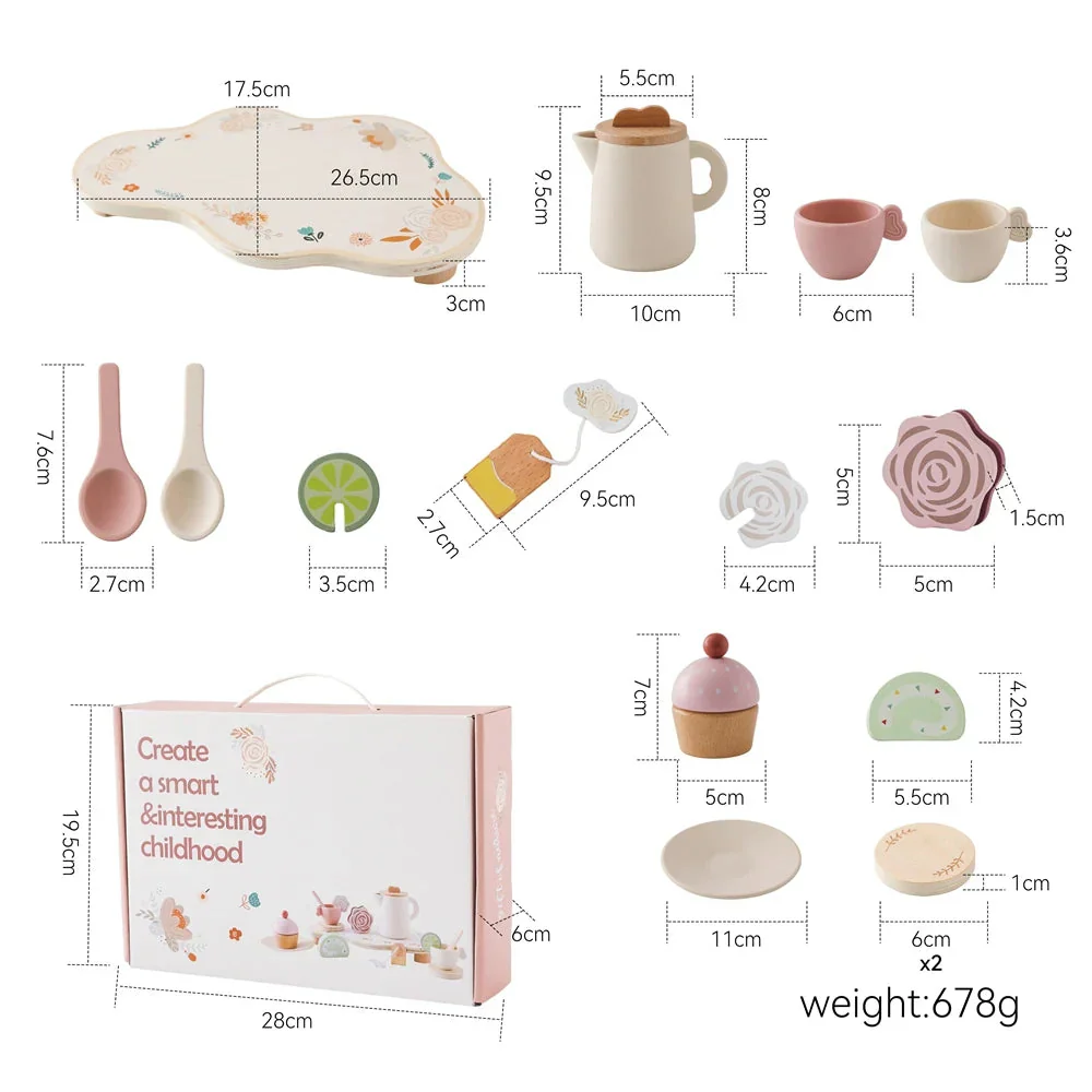 Wooden Children Montessori Toy Teapot Teacup Simulation Kitchen Utensil  BPA Free Silicone Kid Education Pretend Play Toy Gift - Image 13