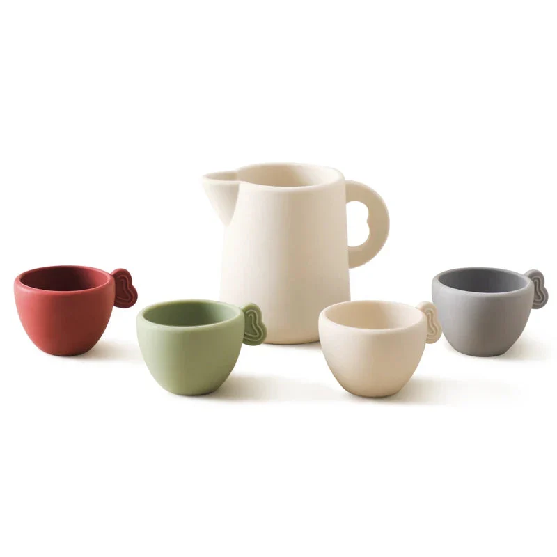 Wooden Children Montessori Toy Teapot Teacup Simulation Kitchen Utensil  BPA Free Silicone Kid Education Pretend Play Toy Gift - Image 8