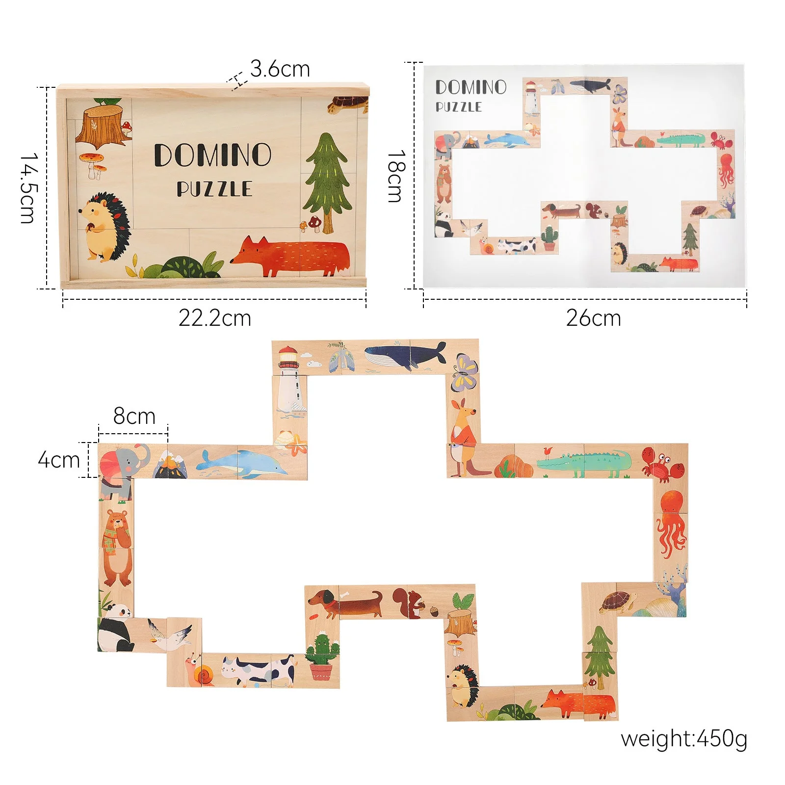 Wooden Children's Animal Puzzle Kids Interactive Educational Toys - Image 3